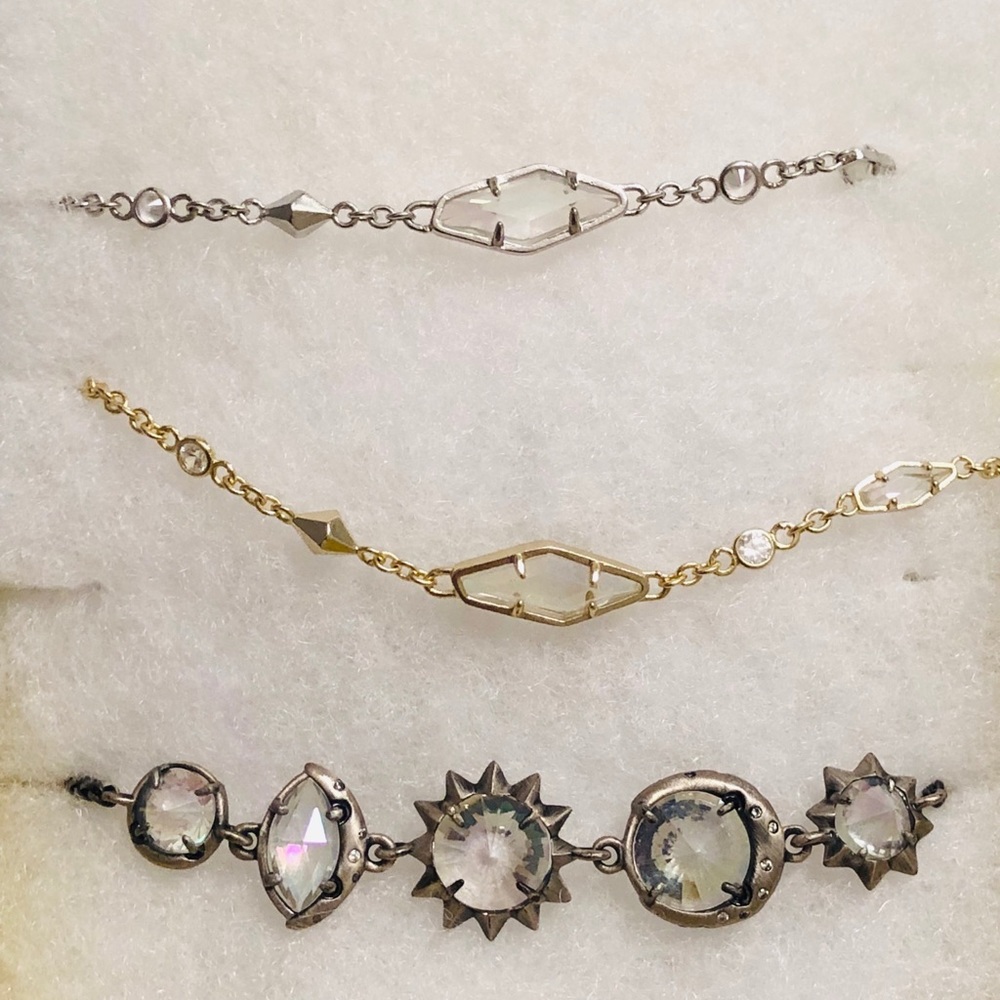 NWT Kendra Scott RARE & Retired Deb Bracelet Yellow Gold Iridescent Dichroic WOW - Picture 6 of 8